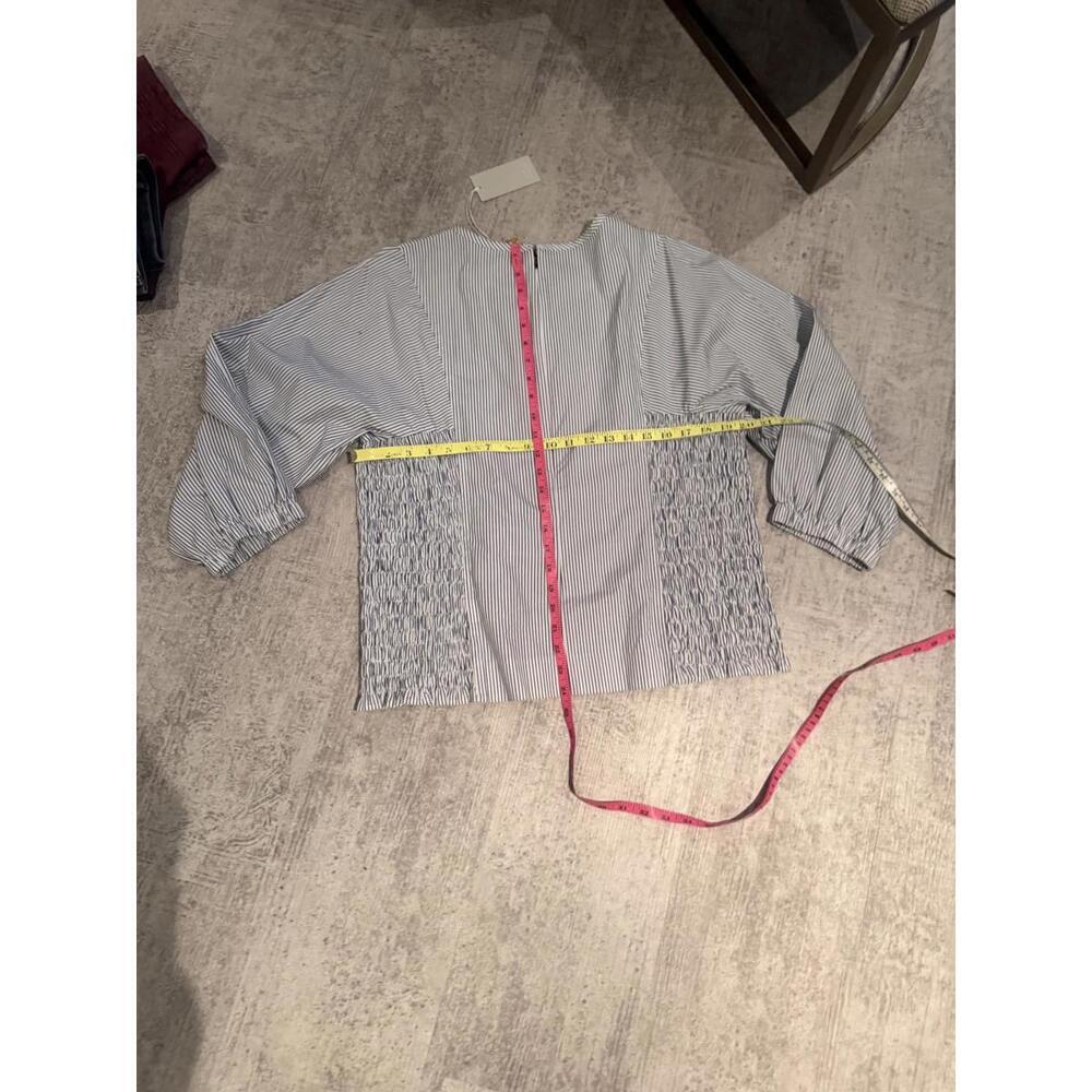 Nwt Cos Striped Long Sleeve Blouse With Smocked Sides Size 14 — image 4 of 4